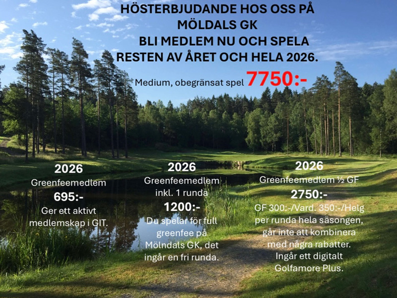 Hösterbjudande på medlemskap hos oss på Mölndals Golfklubb.⛳️🍂 ✨